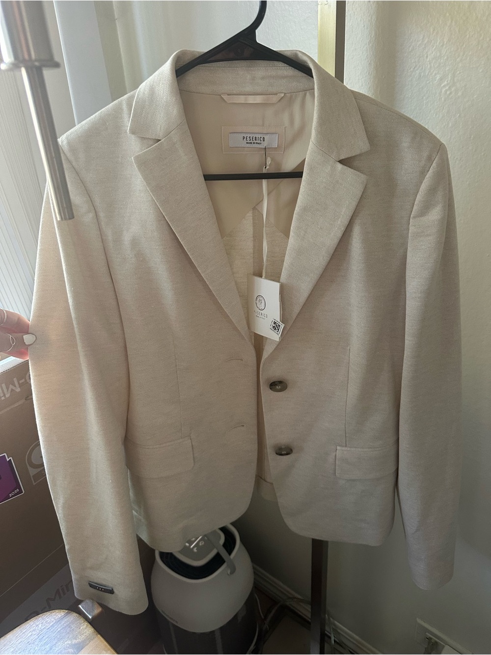 Peserico Light Cream Single-Breasted Blazer